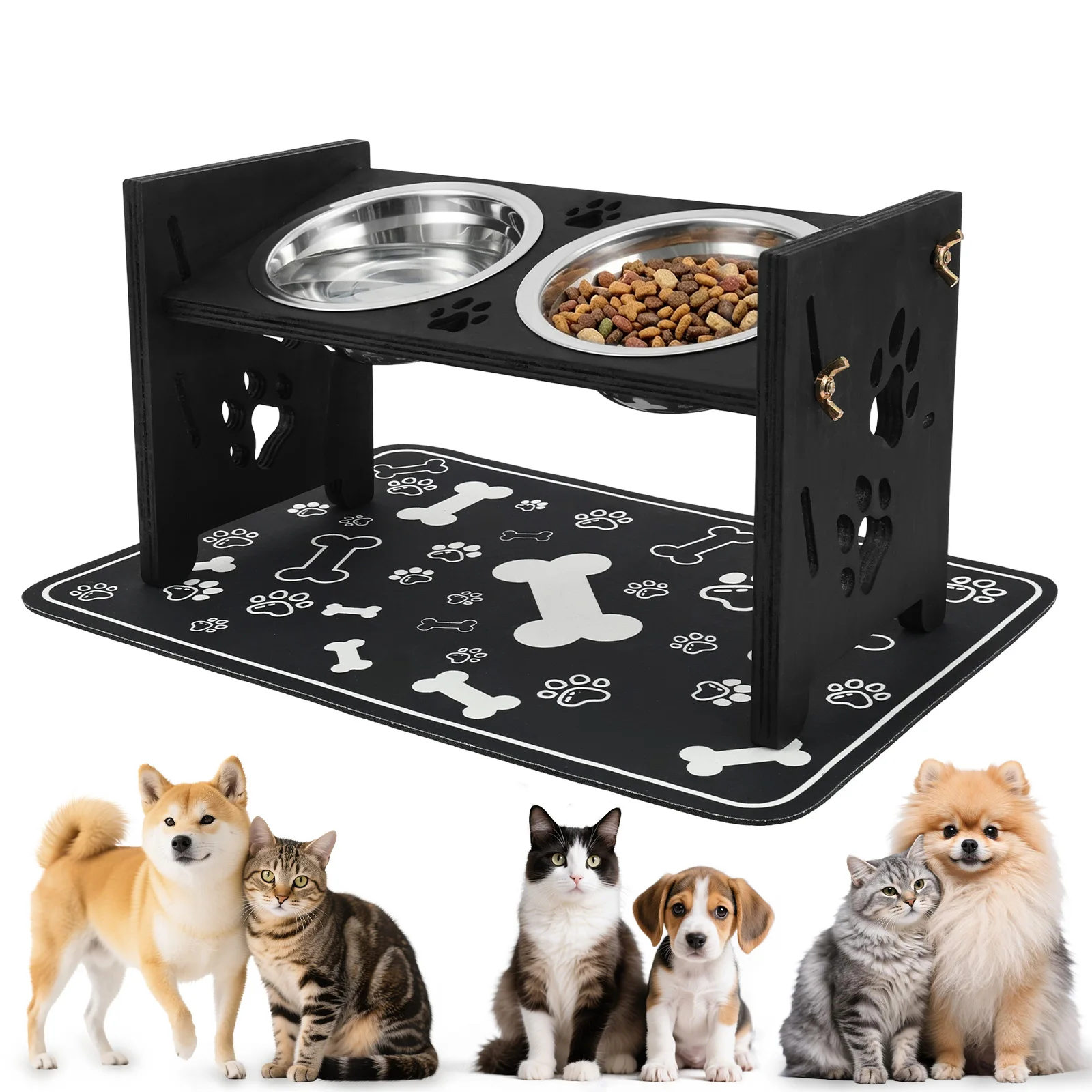 Royal Canin Food Medium - Elevated Dog Feeder Bowls Adjustable Raised