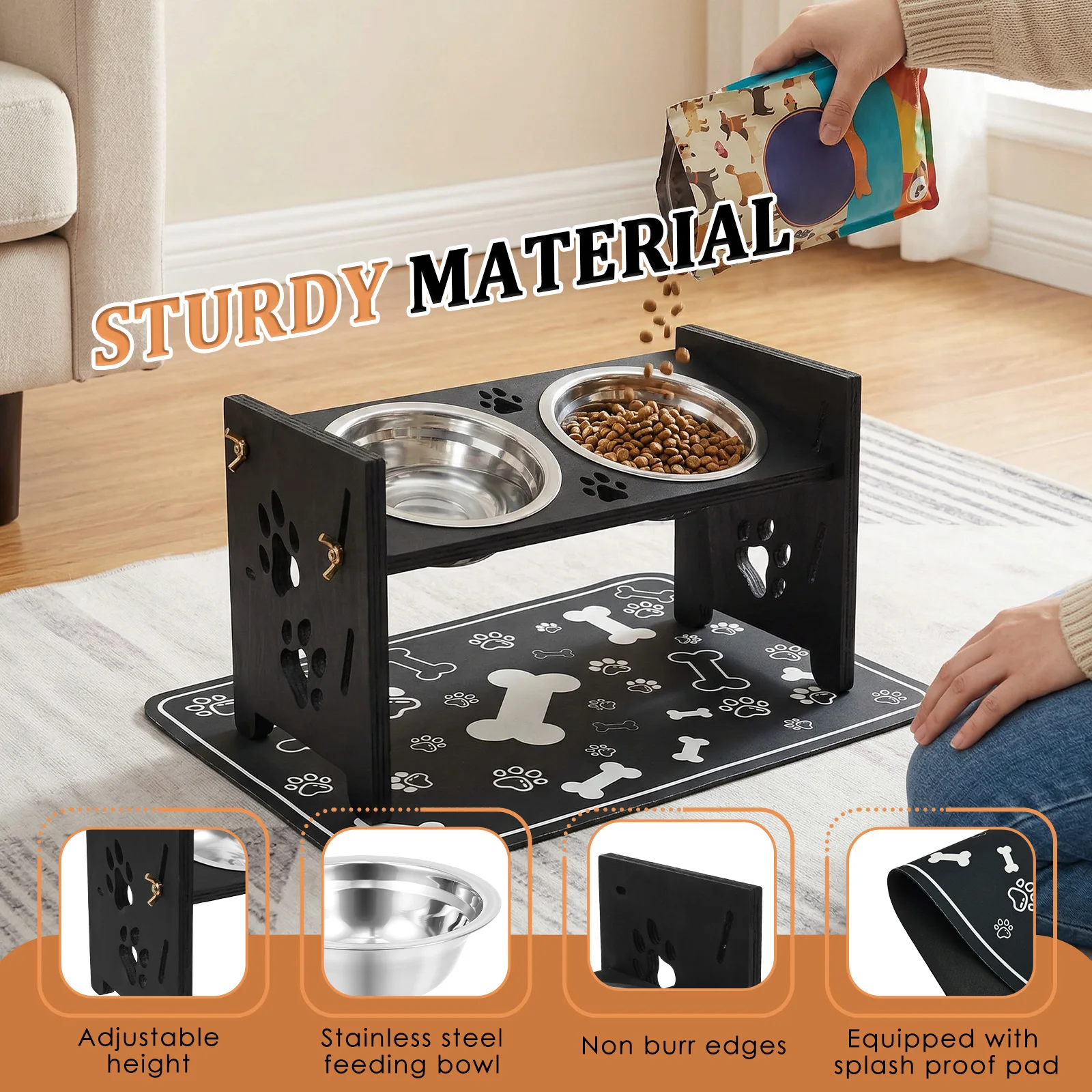 Elevated Dog Feeder Bowls Adju - огляд і ціна Royal Canin Food Medium