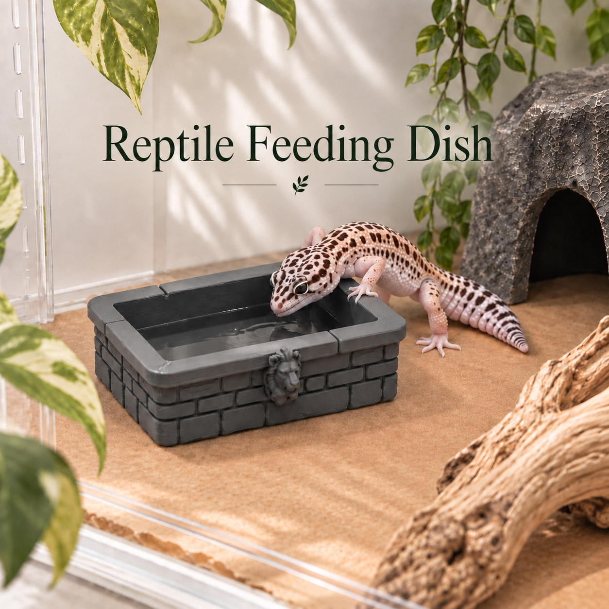 Castle Reptile Water Bowl Lion - огляд і ціна Water Dish Reptile
